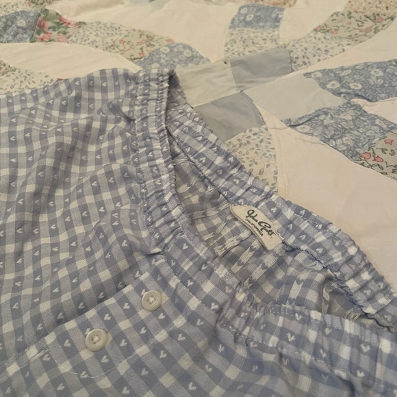 Brandy Melville Blue Gingham Heart Shorts - Picture 3 of 3